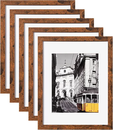 Vista 22 de eletecpro Juego de 5 marcos de fotos de 8 x 10 pulgadas, collage de fotos, decoración de pared, fotos de 5 x 7 con paspartú o de 8 x 10 pulgadas sin