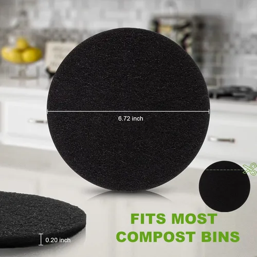 Vista 3 de Paquete de 10 filtros de carbón para cubo de abono de cocina, filtros de abono para reemplazo de cubos de contenedores de encimera