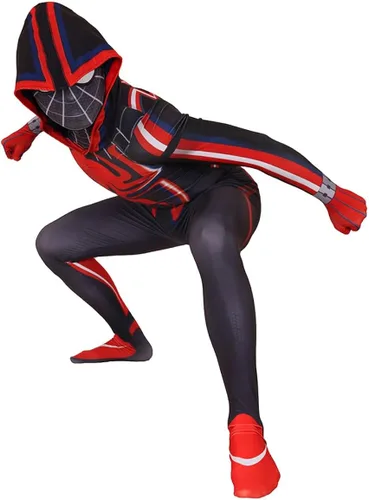 Vista 5 de NAWAKOL Disfraz de superhéroe para niños, disfraz de Halloween, unisex, de elastano