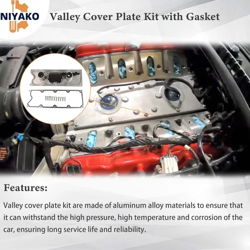 Vista 4 de Valley Kit de placa de cubierta con junta de repuesto # 12577927 Fit Chevy Corvette CTS-V Pontiac GTO LS1 LS6