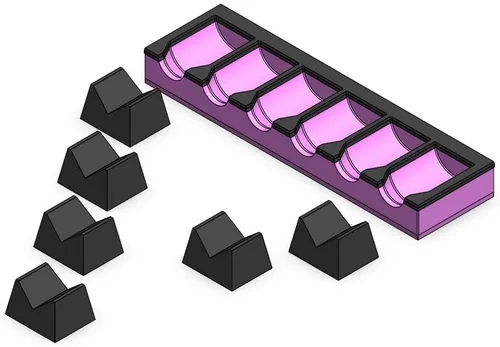 Vista 37 de MagAttach Organizadores de Extensión de Dados (1/2", Negro/Negro)
