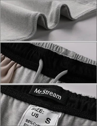 Vista 3 de Mr.Stream Pantalones cortos capri 34 para hombre, de algodón, informales, para yoga, entrenamiento, con cordón interno