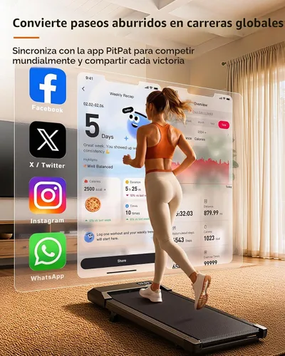 Vista 8 de Superun Walking Pad with 6% Incline, 2.5HP Treadmill, 300 lbs Dorado