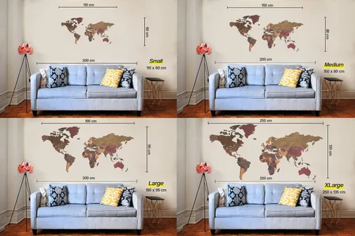 Vista 7 de World Map, Wood Map, Wall Art Decor, Wooden World Map, 3D World Map, Large Map, DarK Brown Wood Map, 3D Wood World Map, Housewarming Gift