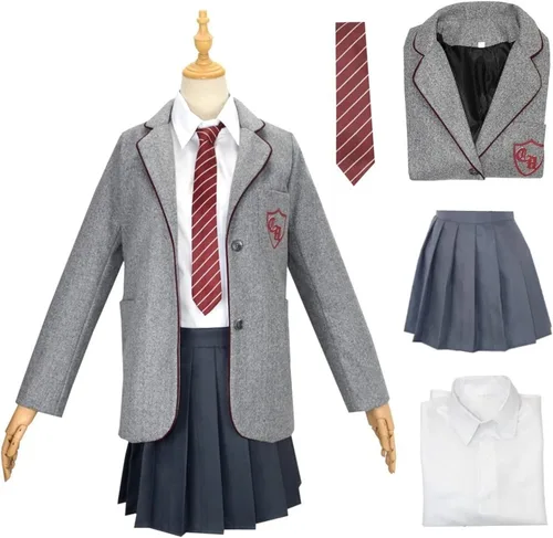 Vista 3 de Weixu Disfraz musical de Matilda de la película para mujer, disfraz de uniforme escolar con corbata, traje de fiesta de Halloween