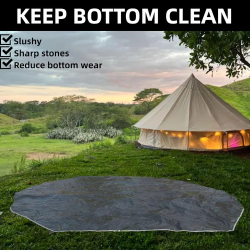 Vista 2 de DANCHEL OUTDOOR B5PRO/B2/B2A Campana Huella de la tienda de campaña, 3/4/5/19.7 ft impermeable lona redonda hoja de tierra para lona yurta tienda