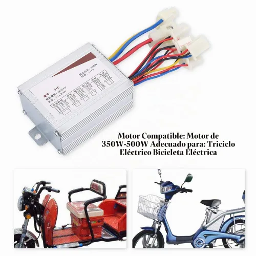 Vista 2 de Controlador de motor 24v 500w controlador de velocidad de motor cepillado Conector de batería Caja de control de motor de cepillo de aleación