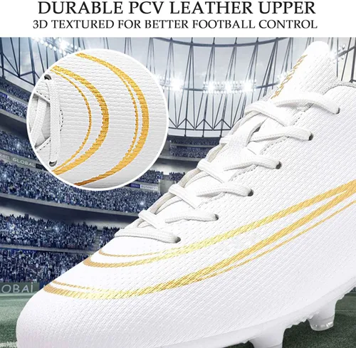 Vista 2 de Niber Tenis de fútbol unisex AG para entrenamiento juvenil en interiores tenis de fútbol atlético equipo de fútbol TF 22zn-cd-awhite 9 niños grandes