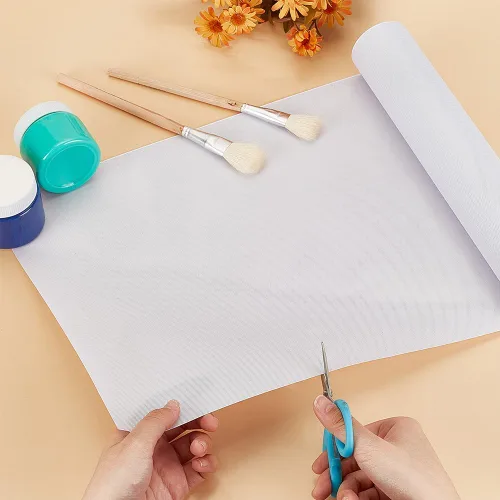 Vista 3 de BENECREAT Malla Personalizada para Ojos de Traje de Peluche, Malla de PVC Blanco de 39x11.8 Pulgadas de 0.2mm de Grosor, Resistente al Agua e