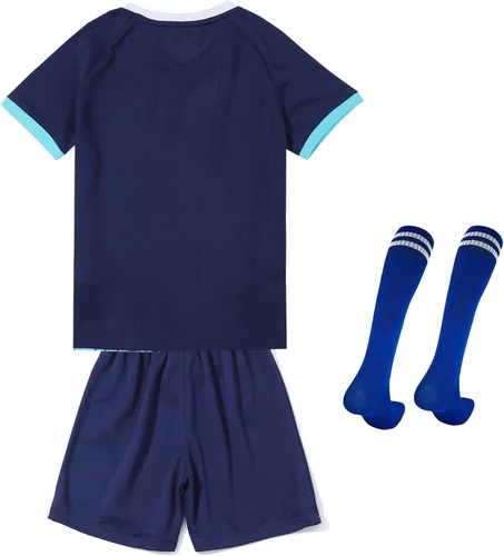 Vista 7 de LUCKYLUAN Conjunto de camiseta de fútbol para niños con calcetines para niños y niñas, uniforme deportivo
