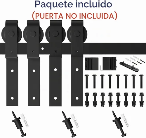 Vista 7 de SMARTSTANDARD Kit de herrajes para puerta de granero doble corredera de 4
