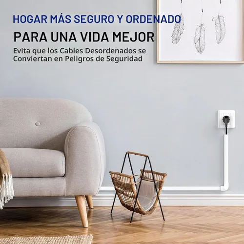 Vista 4 de Delamu Ocultador de cables, cubiertas de cable de 315 pulgadas para cables en la pared, ocultadores de cable de un cable, cubiertas de alambre