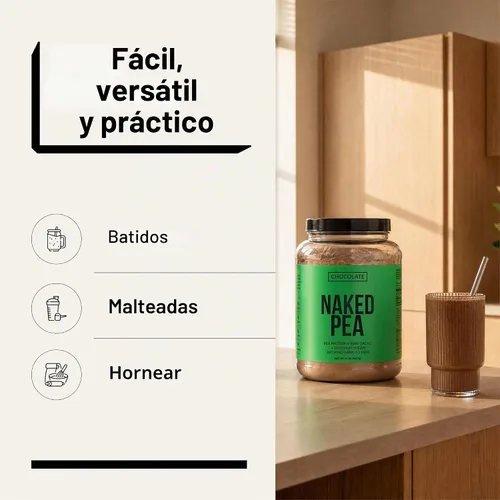 Vista 7 de NAKED Aislado de proteína de guisante de chocolate de granjas norteamericanas, solo 3 ingredientes, proteína vegana de chocolate, certificado NSF