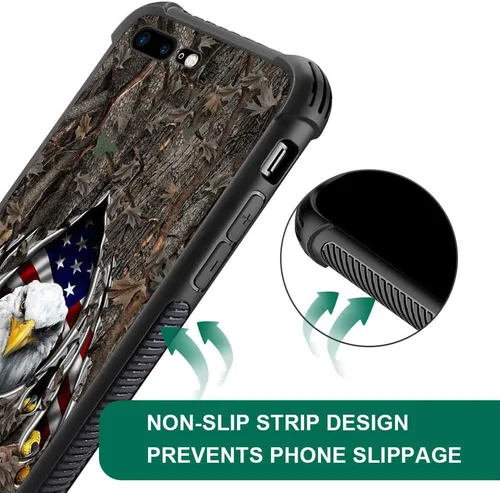 Vista 3 de DAIZAG Funda compatible con iPhone 7/8 Plus, protección completa, a prueba de golpes, antiarañazos, funda de poliuretano termoplástico para hombre