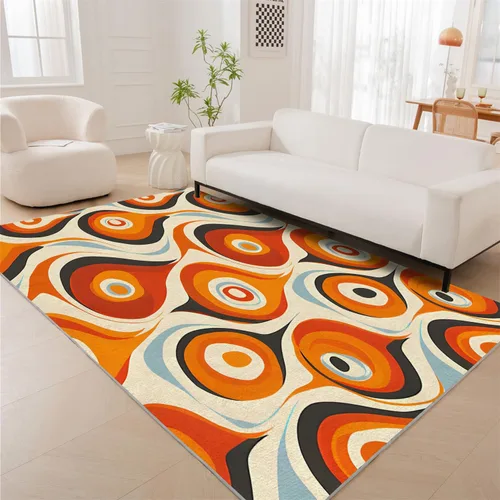 Vista 10 de Alfombra retro con flores, alfombra vintage de 2 x 3 pies, lavable antideslizante, para interiores, para entrada, entrada, cocina, mesita de noche