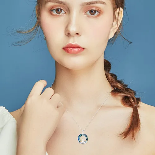 Vista 5 de Dreamboat Sterling Silver Cat Necklace for Women Crystal Necklace Cute Animals Necklace Cat Pendant Necklace Cat Jewelry Cat Gifts for Cat Lovers