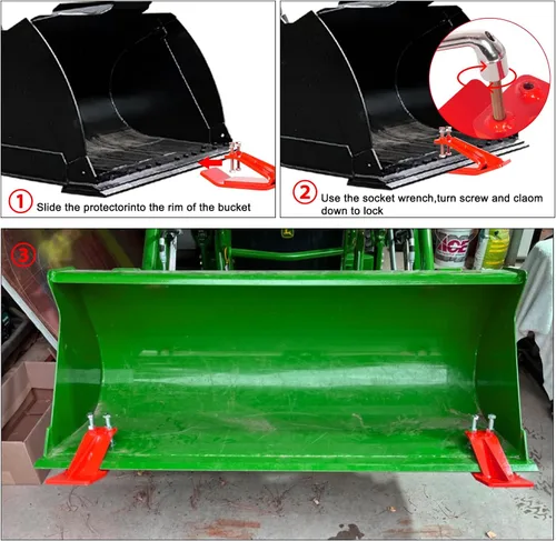 Vista 5 de Protector de cubo de tractor 2 PCS rojo