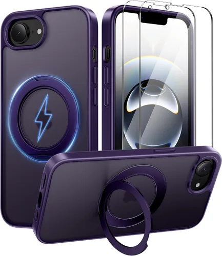 Vista 84 de Funda para iPhone 11, funda magnética con función atril [protección de grado militar] y [compatible con MagSafe], funda protectora delgada