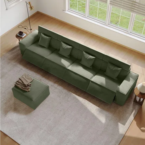 Vista 9 de Silla reclinable eléctrica de 53 pulgadas, moderno sofá reclinable para sala de estar o dormitorio, asientos de tela de alto rendimiento