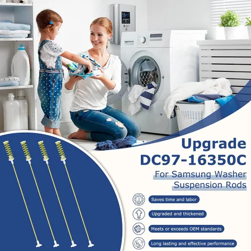 Vista 9 de WA400PJHDWR WA50R5400AW Varillas de suspensión para lavadora Samsung – Reemplazar DC97-16350C DC97-16350U DC97-16350T WA50T5300AC WA45T3200AW