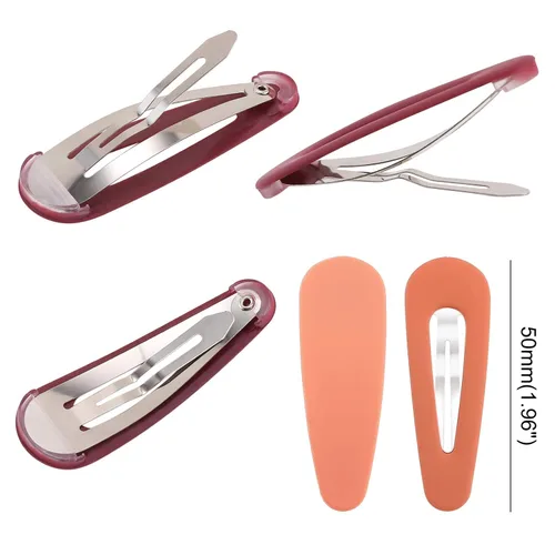 Vista 2 de Boobeen Paquete de 20 pinzas para el cabello – Pinzas de pelo de metal acrílico para mujeres – Pasadores de pelo mate para niñas – Horquillas