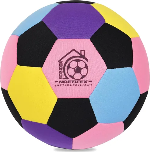 Vista 10 de Tamaño 4 Balón de Fútbol de Tela Suave Seguro Silencioso para Interior para Jóvenes, Balón Ligero para Entrenamiento en Casa para Driblar y Hacer