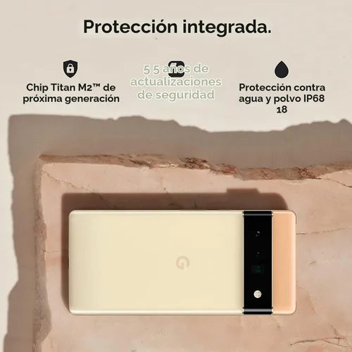 Vista 6 de Google Pixel 6 Pro - Teléfono Android 5G - Smartphone desbloqueado con cámara avanzada Pixel y lente teleobjetivo - 256 GB - Blanco nublado