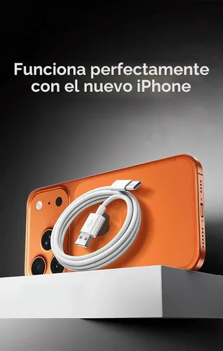 Vista 2 de [Paquete de 2 unidades de 1 m Certificado MFi] Cable USB C tejido CarPlay para cargador Apple iPhone 17 Pro Max, cable USB A a USB-C duradero