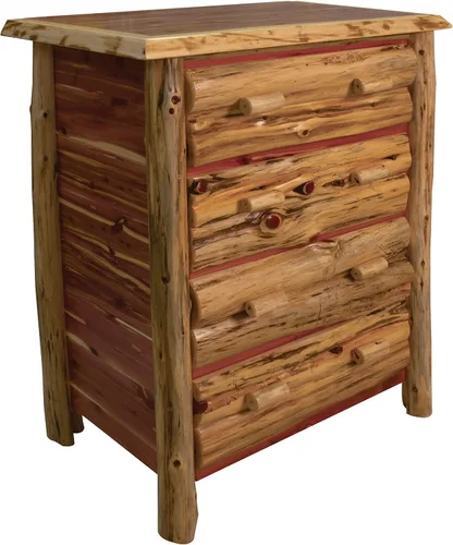Vista 3 de Furniture Barn USA -Dormitorio rústico Lod - Juego de dormitorio estilo misión Red Cedar Log Queen