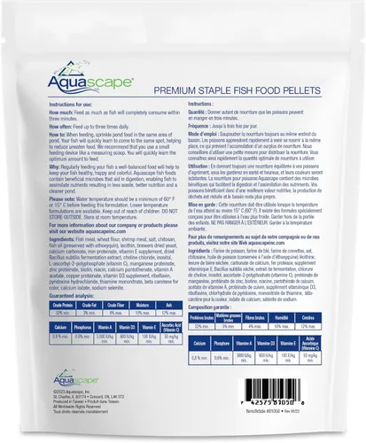 Vista 2 de Aquascape Premium Staple Pond and Koi Fish Food, tamaño mixto de pellets, 1.1 libra (17.64 oz), 81050