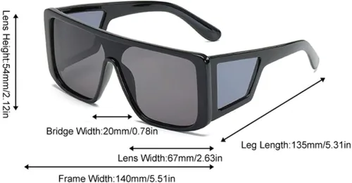 Vista 5 de Gafas de sol envolventes para hombre y mujer que se ajustan sobre los anteojos protectores laterales divertidos tonos cuadrados de diseño y2k