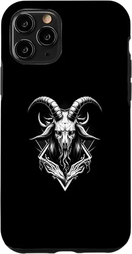 Vista 10 de iPhone 15 Goat Baphomet - Funda demoníaca gótica oculta