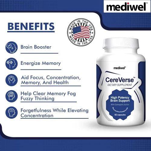 Vista 4 de Elevate Brain Health: Fórmula liposomal CereVerse para el bienestar cognitivo y el apoyo a la concentración - Alpha GPC - S-acetil glutatión