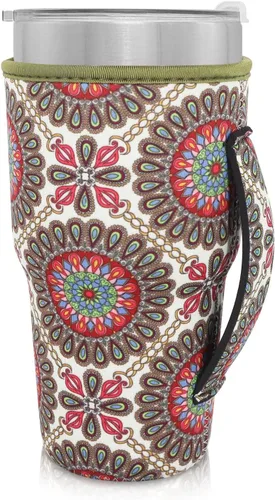 Vista 70 de Fundas Aislantes de Neopreno Portavasos con Asa para Vasos Tumbler de 20oz, Funda Reutilizable para Café Helado Para Tazas de Café de 30oz - 32oz