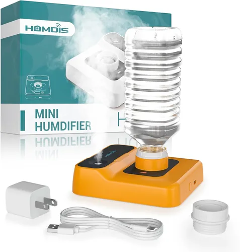 Vista 8 de Humidificador de viaje, pequeño humidificador portátil para plantas, dormitorio, oficina, hotel o automóvil, 5000 mAh, funciona con batería, mini