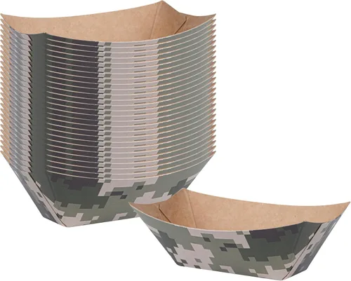 Vista 9 de Restaurantware -Bio Tek - Bandejas de alimentos de 2 onzas, 400 bandejas de papel desechables para alimentos, resistentes, a prueba de grasa, botes