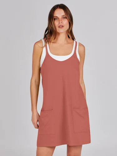 Vista 6 de Caracilia - Vestido corto de verano para mujer, estilo informal, sin mangas, faja moldeadora integrada, vestido de verano moderno, corto, atuendos