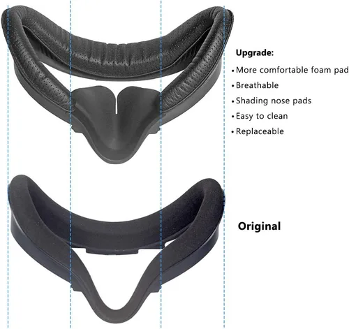 Vista 4 de HIJIAO Última actualización Accesorios para Oculue Quest 2 incluyendo VR interfaz facial soporte y PU cuero espuma cara Pad reemplazo y cubierta