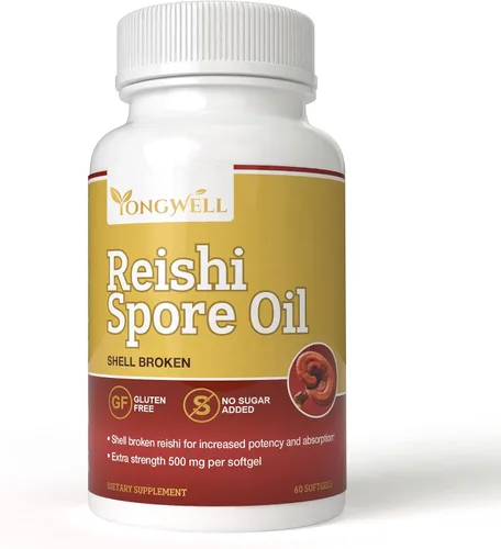 Vista 2 de Reishi Esporas Aceite Shell Broken Extra Strength 500mg (60 cápsulas blandas)