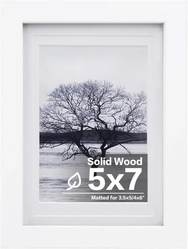 Vista 133 de Egofine - Portarretratos de 4 x 6 pulgadas, de madera maciza con plexiglás, para fotos de 3.5 x 5 con paspartú o de 4 x 6 sin paspartú, para colocar