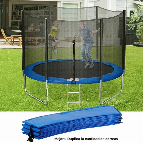 Vista 6 de Almohadilla de repuesto para trampolín, cubierta de resorte de seguridad, sin agujeros para poste, ajuste universal para marcos de 10 pies, 12 pies