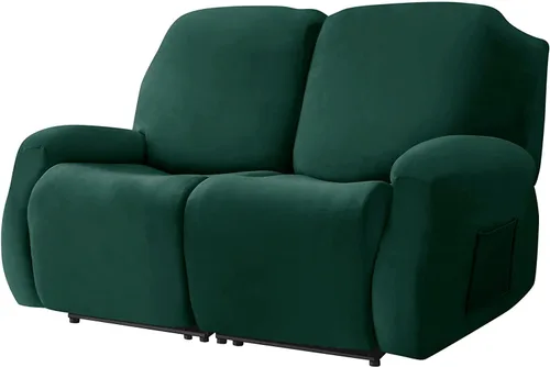 Vista 22 de Funda de terciopelo para sofá reclinable con abertura, funda elástica para sofá reclinable, funda elástica para muebles antideslizantes con parte