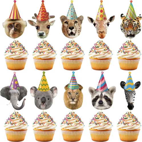 Vista 15 de 40 piezas de decoración de dinosaurios para cupcakes de cumpleaños de dinosaurios, decoraciones de pastel de dinosaurio para temática