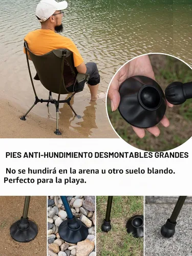 Vista 5 de WildCall Silla de camping plegable ligera con marco de configuración rápida, silla de playa compacta para mochileros con pies antideslizantes 2 Azul
