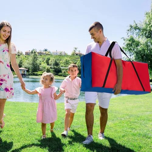 Vista 7 de COSTWAY Bolsa de transporte gigante 4 en una fila, bolsa de almacenamiento para juego gigante gigante de 4 en fila (juego no incluido), bolsa