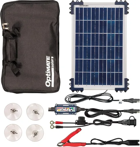 Vista 14 de Optimate Solar Duo 10 W, TM522-D1, 6 pasos 12 V/12.8 V 0.83 A resistente a la intemperie, cargador y mantenedor de ahorro de batería solar