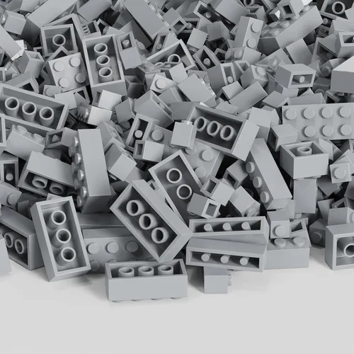 Vista 3 de 300 piezas de bloques de construcción clásicos, bloques a granel gris claro, compatibles con piezas y partes de las principales marcas, juguetes