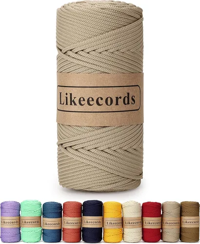 Vista 36 de Likeecords Cordón de macramé trenzado de poliéster de 0.157 in, 140 yardas, 426 pies, hilo elástico para bolsa de ganchillo para manualidades