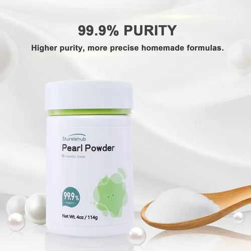 Vista 2 de Polvo de Perlas Orgánico, para Rostro, 4 onzas / 114g 99.9% Pureza, Grado Cosmético, Para Máscara Casera, Crema y Loción, Polvo de Perlas Orgánico