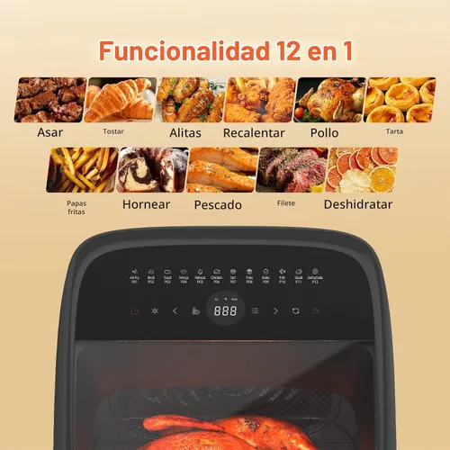 Vista 4 de Combo de horno tostador con freidora de aire grande de 13 cuartos de galón con asador 12 en 1